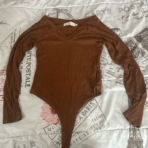 Brown Long Sleeve Bodysuit